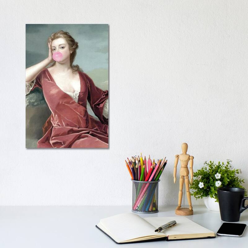 iCanvas "Bubble Gum Blowing Duchess II" by Ruby and B Canvas Print - 12x8x0.75