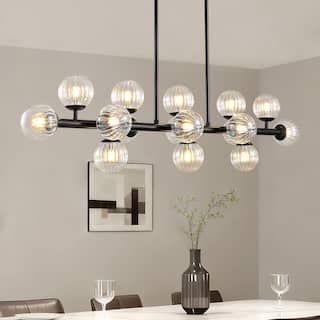 16-Light Modern Sputnik Glass Globe Chandelier for Dining Room
