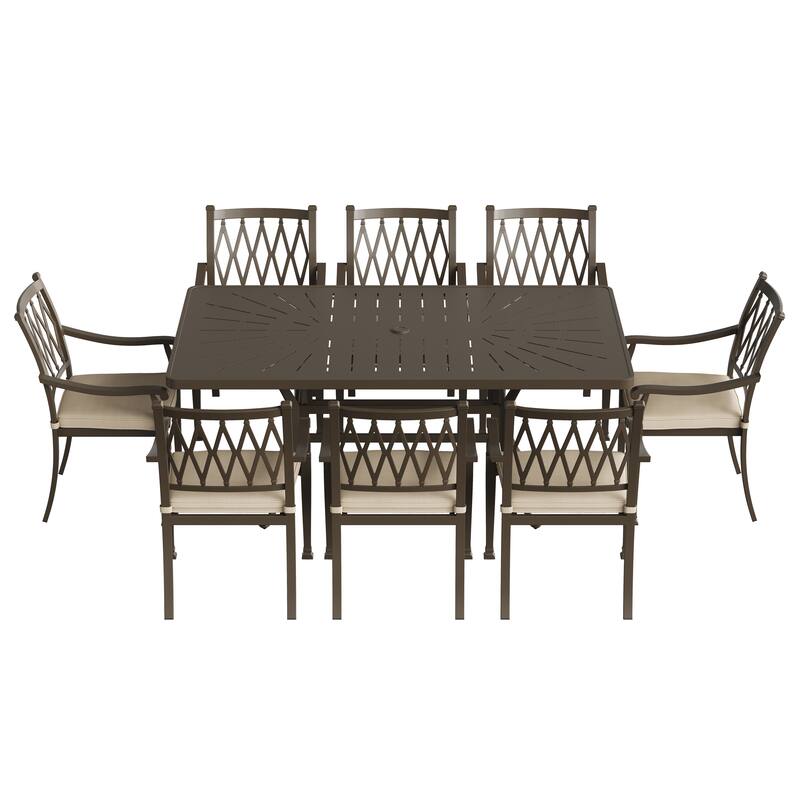 8 - Person Rectangular Outdoor Dining Set with Cushions