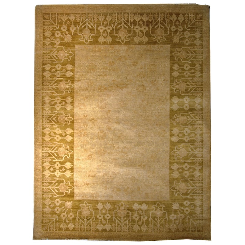 SAFAVIEH Couture Hand-knotted Peshawar Verjinija Traditional Oriental Vegetable Dye - 6' x 9' - Ivory/Olive - Runner/Rectangle