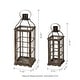 preview thumbnail 13 of 34, Glitzhome Oversized Farmhouse Wooden Metal Cage Candle Holders Patio Hanging Decorative Lanterns (Set of 2)