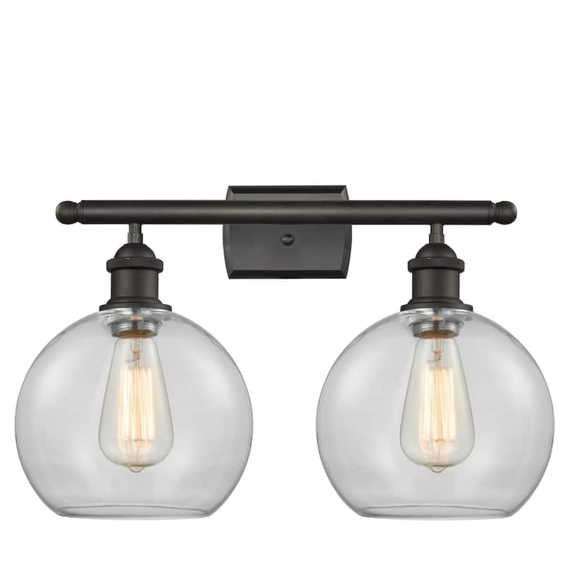 Innovations Lighting 516-2W-11-18 Athens Vanity Athens 2 Light 18" - Oil Rubbed Bronze / Clear