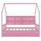 preview thumbnail 6 of 7, Full Size Wooden House Bed Kids Bed with Trundle and Shelf