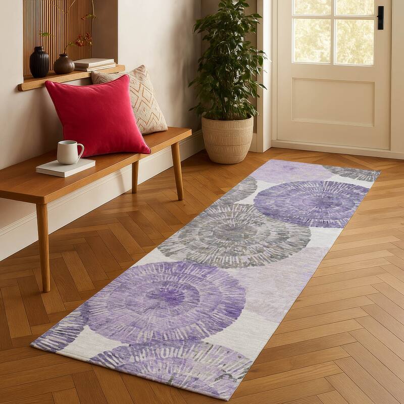 Machine Washable Indoor/ Outdoor Contemporary Devaughn Chantille Rug