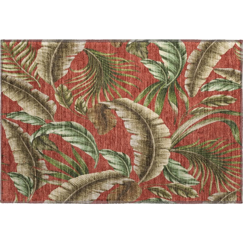 Premium Washable Super Soft Tropical Palms Mayfield Rug