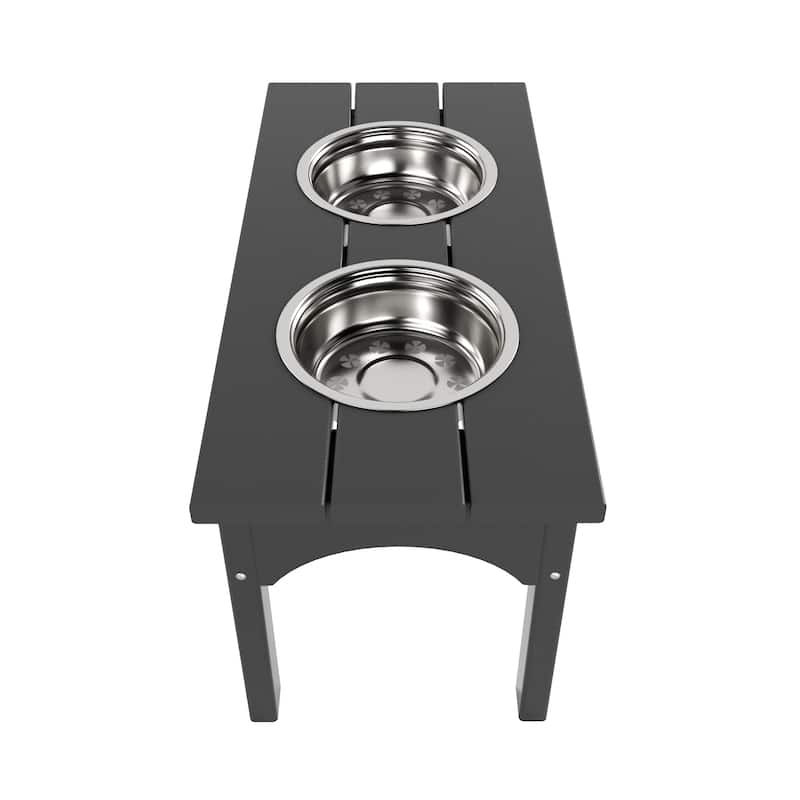 Polytrends Elevated Pet Feeder with Stainless Steel Bowls - N/A
