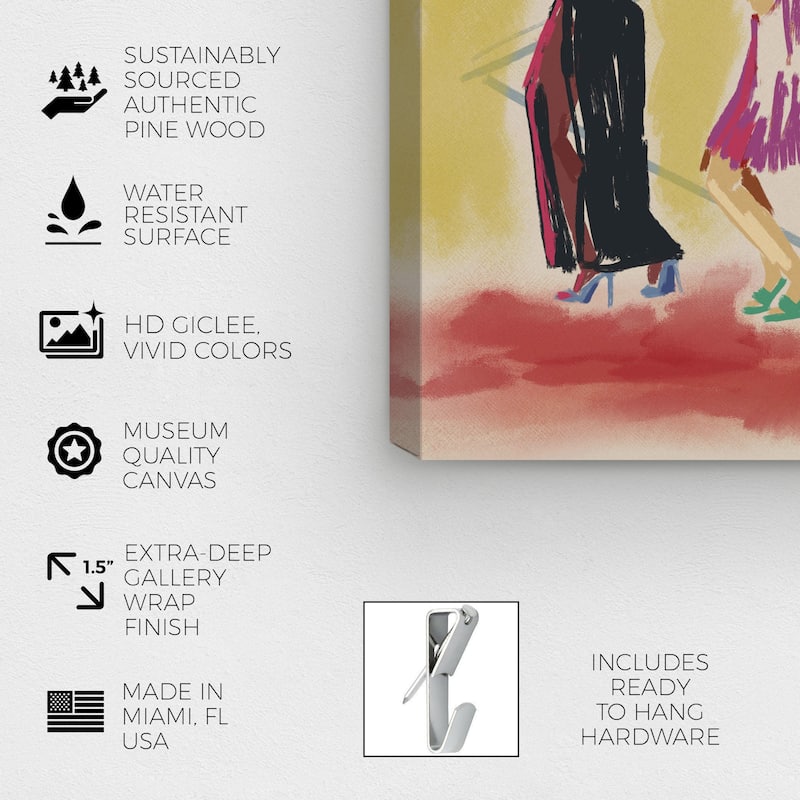 Wynwood Studio Fashion and Glam Lets Dance Yellow and Modern & Contemporary Wall Art Canvas Print