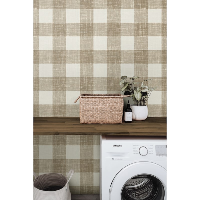 Seabrook Designs Bebe Gingham Nonwoven Unpasted Wallpaper