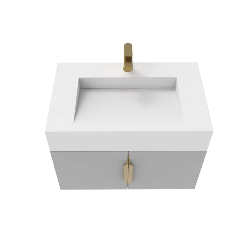Nile 30-Inch Wall Mounted Bathroom Vanity Set w/ White Top