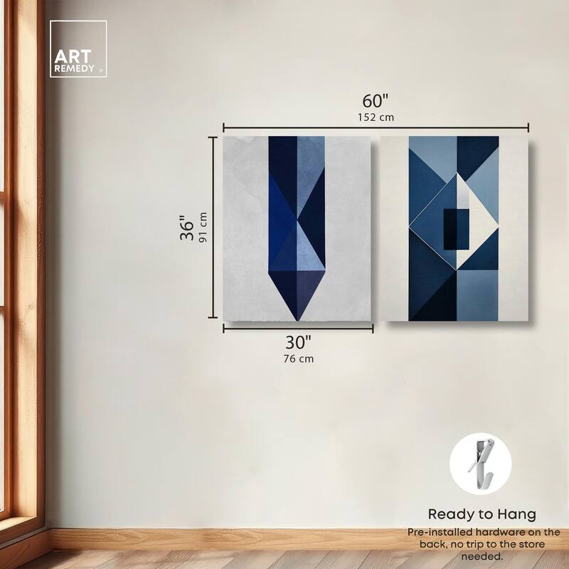Blues Set Canvas Set of 2 by Art Remedy, Gallery Wrapped