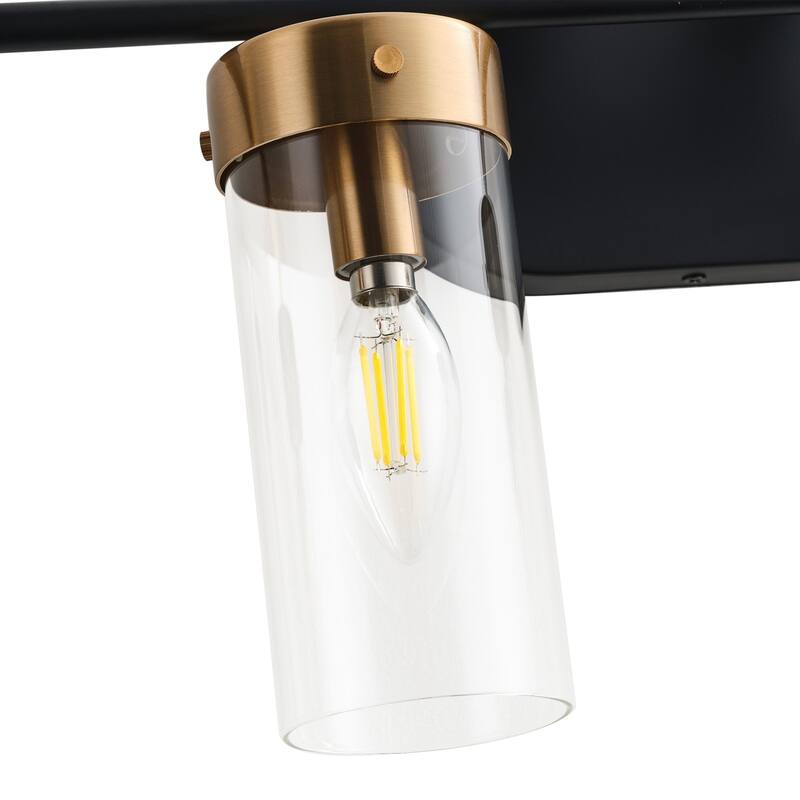 4-Lights Glass Shade Creative Bathroom Vanity Lighting - 28.7"D×4.7"W×9.8"H