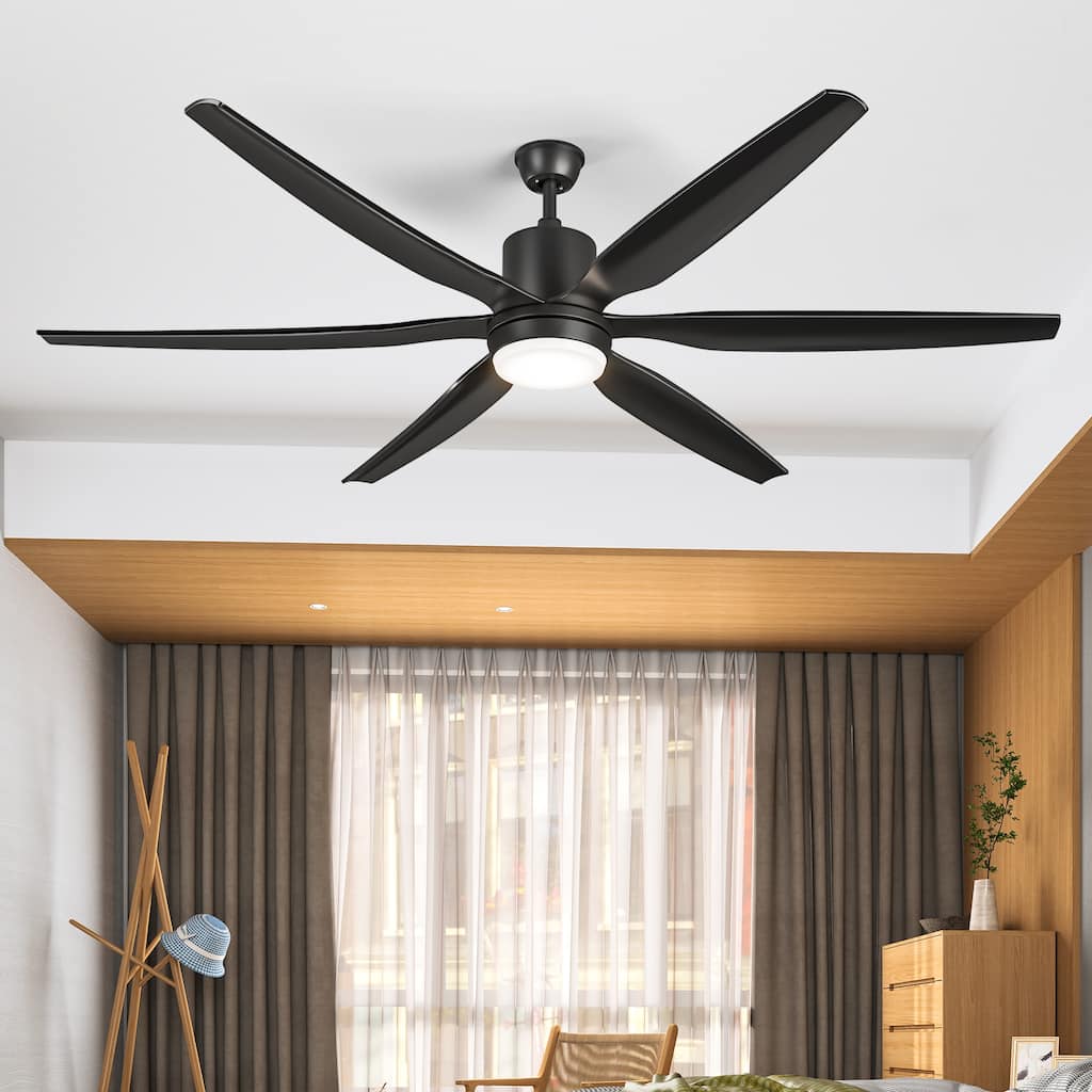 Moasis 66" Black Ceiling Fan 6 Blade Modern Smart Ceiling Fan