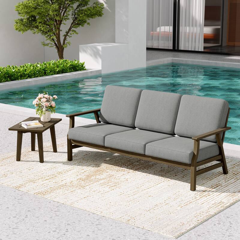 2-Piece Teak Outdoor Sofa Set with Table
