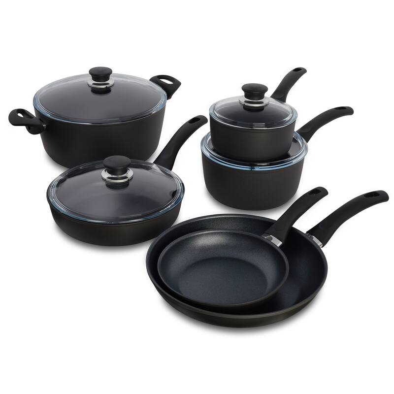 BALLARINI Arezzo by HENCKELS 10-pc Nonstick Cookware Set, Made In Italy - Black - Black - 10 Piece - 10-pc