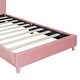 preview thumbnail 8 of 30, Velvet Upholstered Bear Ear Platform Bed, Eye-catching Design, Sturdy Frame