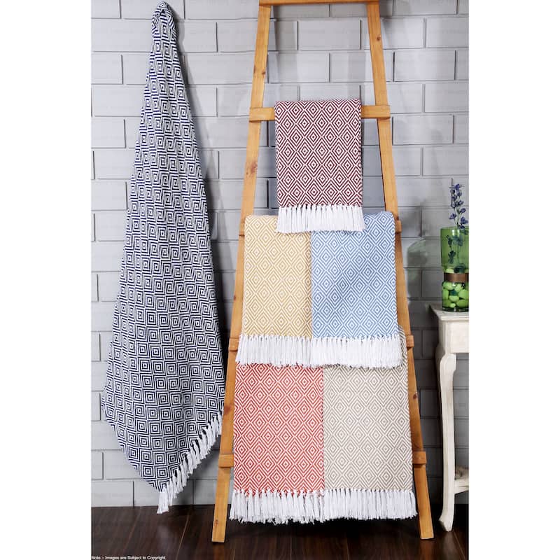 Luxurious 100-percent Cotton All Season Soft Throw Blanket (Set of 2)