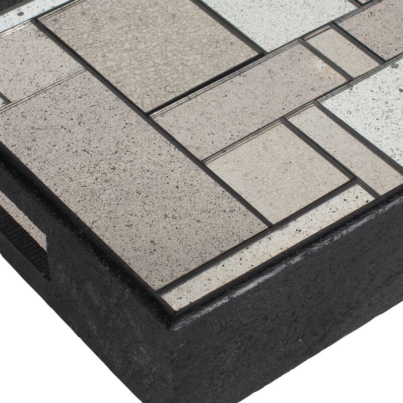 Uttermost 18261 Modern 24" Wide Glass, Mango Decorative Tray - Black / Antique Mirrored