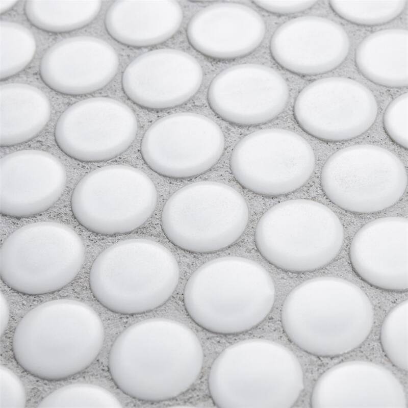 Merola Tile Metro Penny Matte White 9-3/4" x 11-1/2" Porcelain Floor and Wall Tile