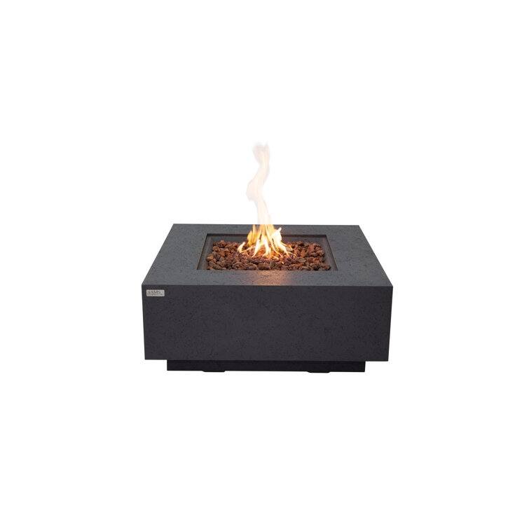AMS Fireplace Brooklyn Travertine Fire Pit Bundle - 40" x 40" x 17"