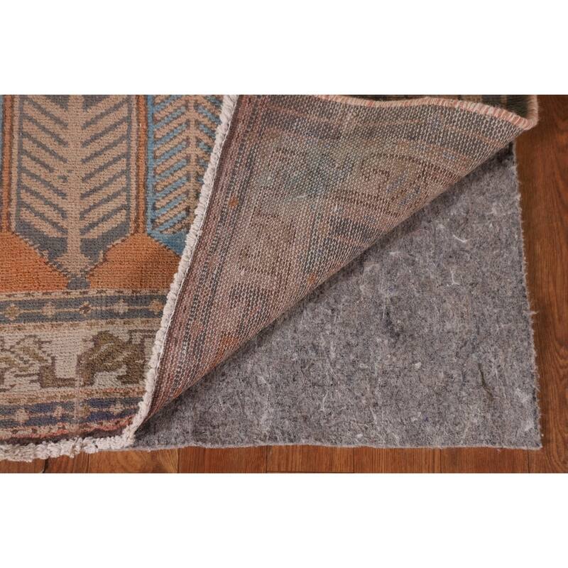 Orange Ardebil Persian Vintage Runner Rug Hand-Knotted Wool Carpet - 3'0" x 10'0"