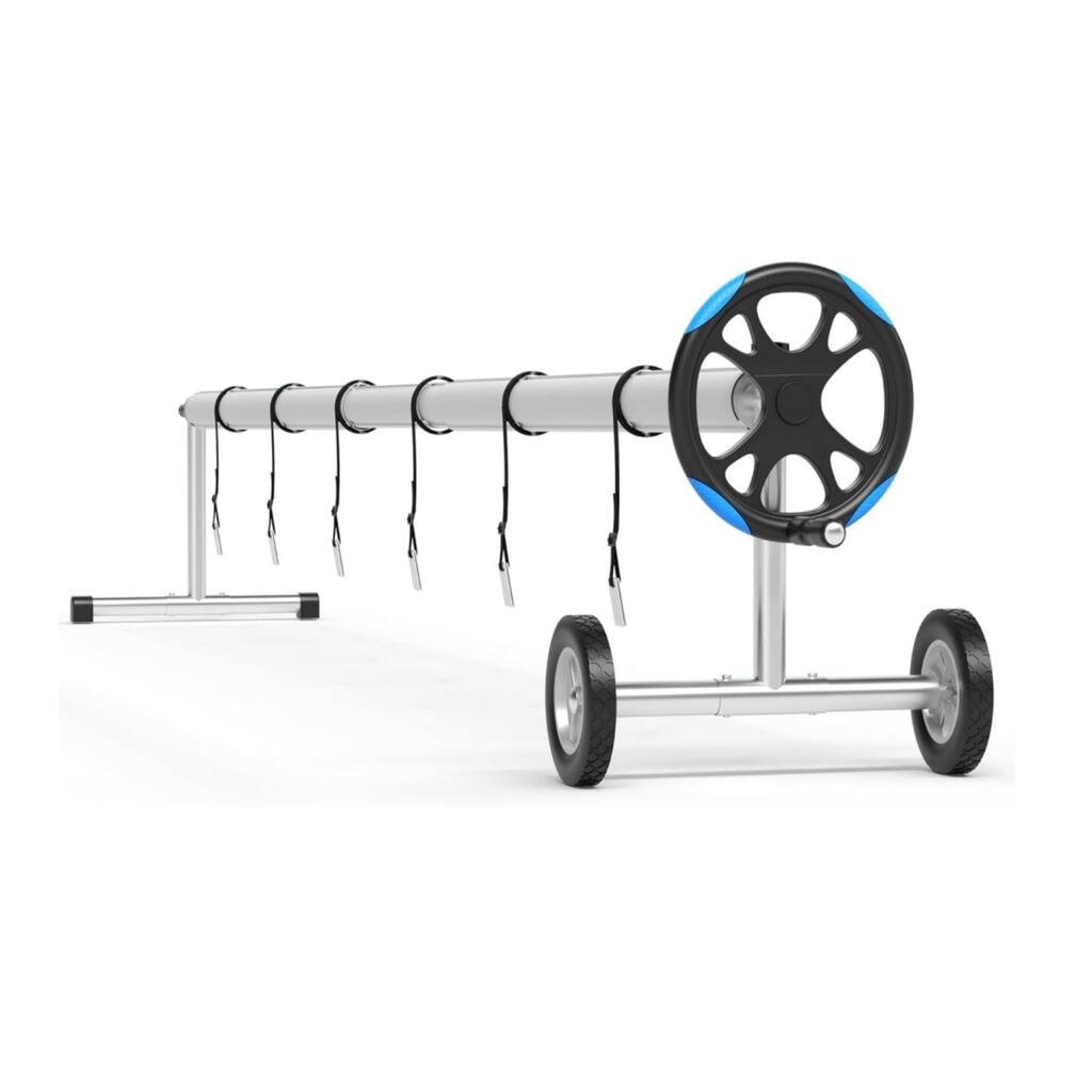 Aluminum Pool Cover Reel 21-ft Rust-Resistant & Easy Crank System with Upgraded Bearings - 21FT