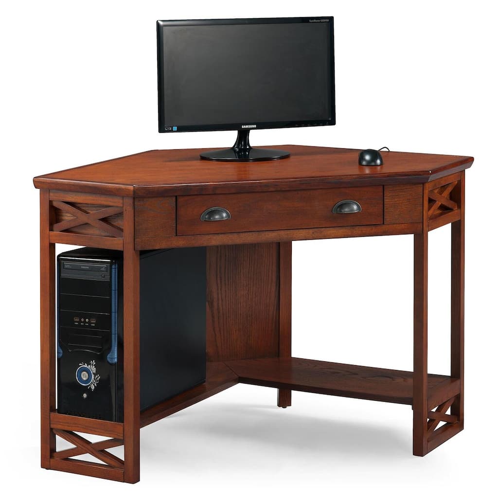 Corner Computer Desk - Writing & Laptop Desk, Modern Study Table, Oak Finish, 20"D x 48"W x 30.25"H