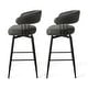 preview thumbnail 35 of 42, Glitzhome 26 or 31 Inches Modern Upholstered Swivel Counter Height Bar Stools