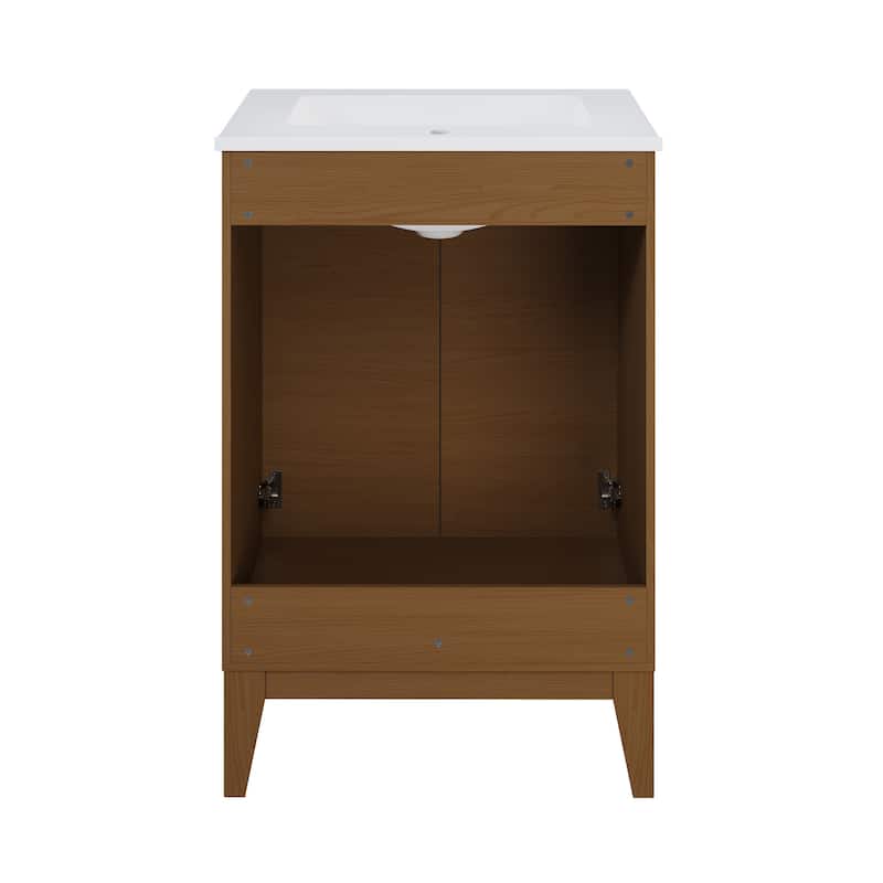 Cascade 24 '' Bathroom Vanity In Brown Oak