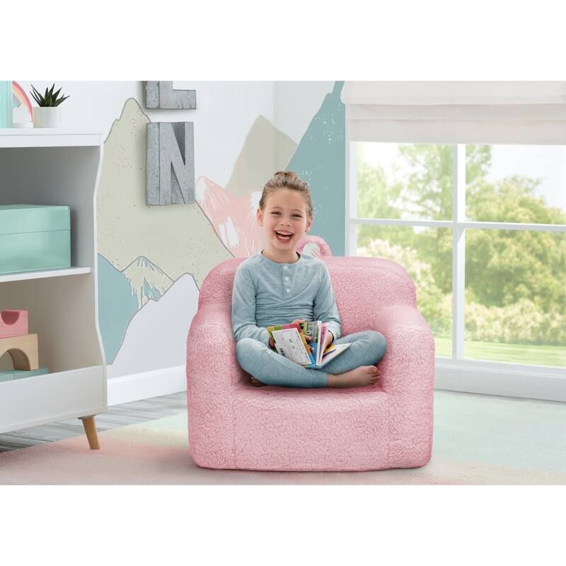 Delta Children Cozee Sherpa Chair for Kids for Ages 18 Months and Up - Pink