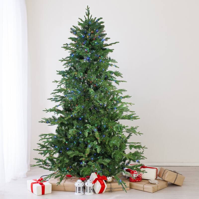 7.5' Medium Ashl Sitka Spruce Artificial Christmas Tree Multicolor LED - 7.5 Foot