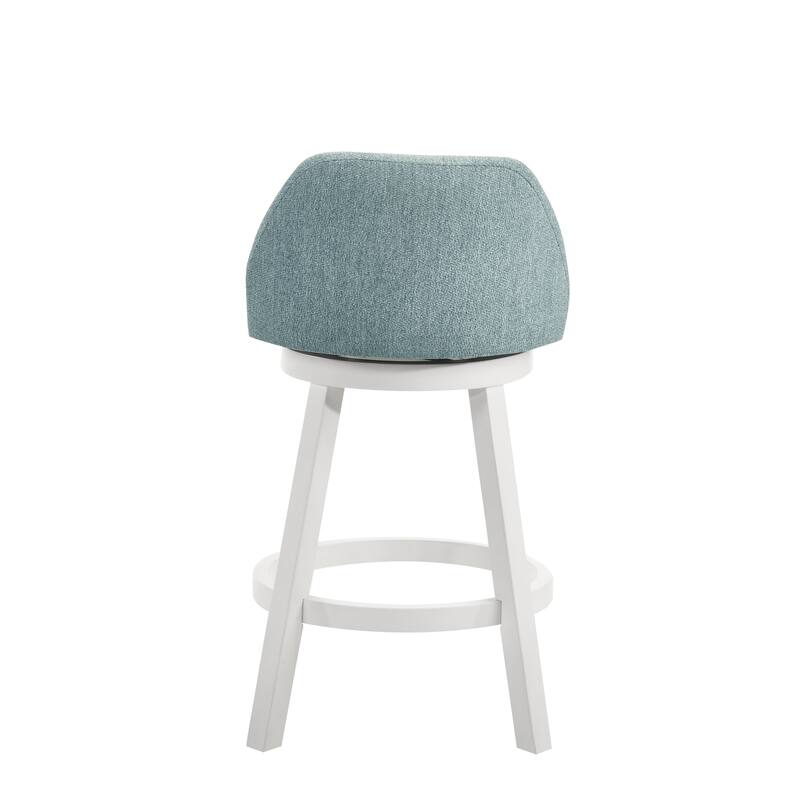 Erika Upholstered Swivel Bar Stool, Counter Height Barstool with Fabric Seat
