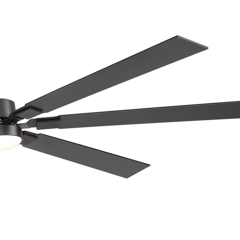 Large 72" Reversible 7-Blade Integrated Ceiling Fan with LED Light and Remote