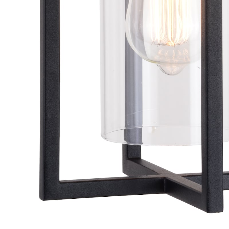 Kilbourne 1 Light Black Dusk to Dawn Outdoor Wall Lantern Clear Glass - 5.5-in W x 13-in H x 7-in D