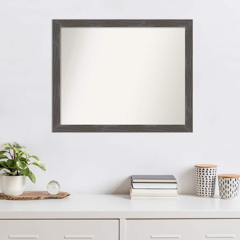 Non-Beveled Wood Wall Mirror - Woodridge Rustic Grey Frame - Woodridge Rustic Grey