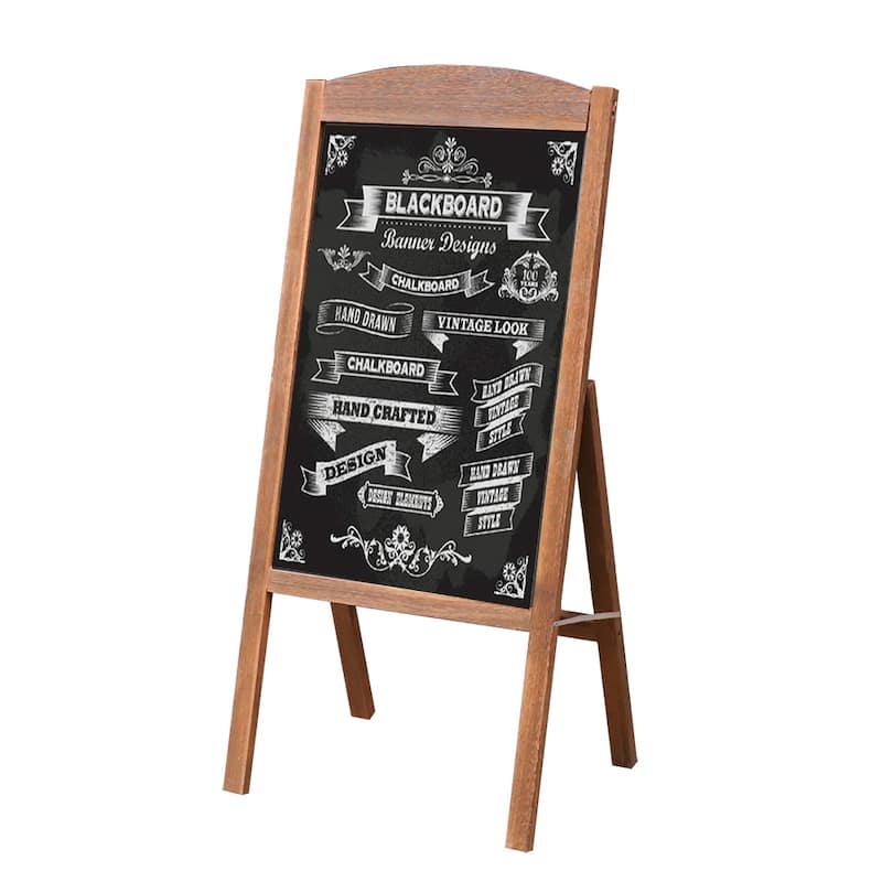 Chalkboard A Board Magnetic A Frame Blackboard Sandwich Board Brown - 35"W x 17" H