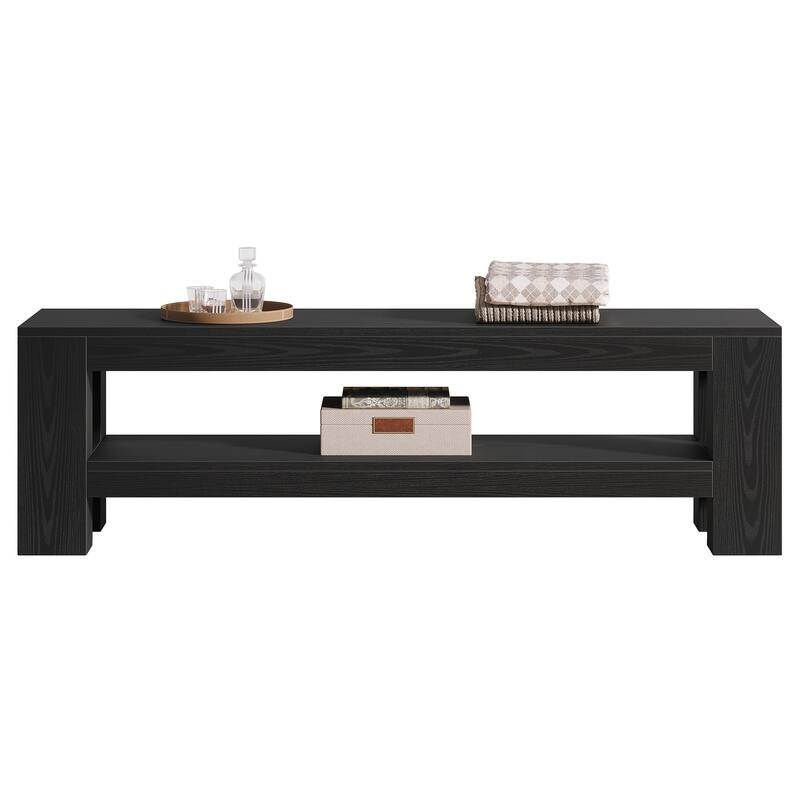 Wooden Entryway Bench with Storage Shelf, Console Shoe Bench, Hallway Kitchen End of Bed Accent Seat Storage Bench for Bedroom