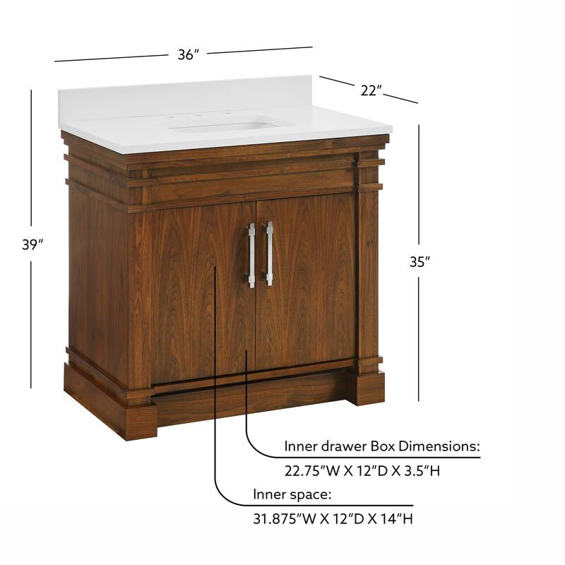 Frank Lloyd Wright USONIA® Harmony 36-inch Wood Sink Vanity