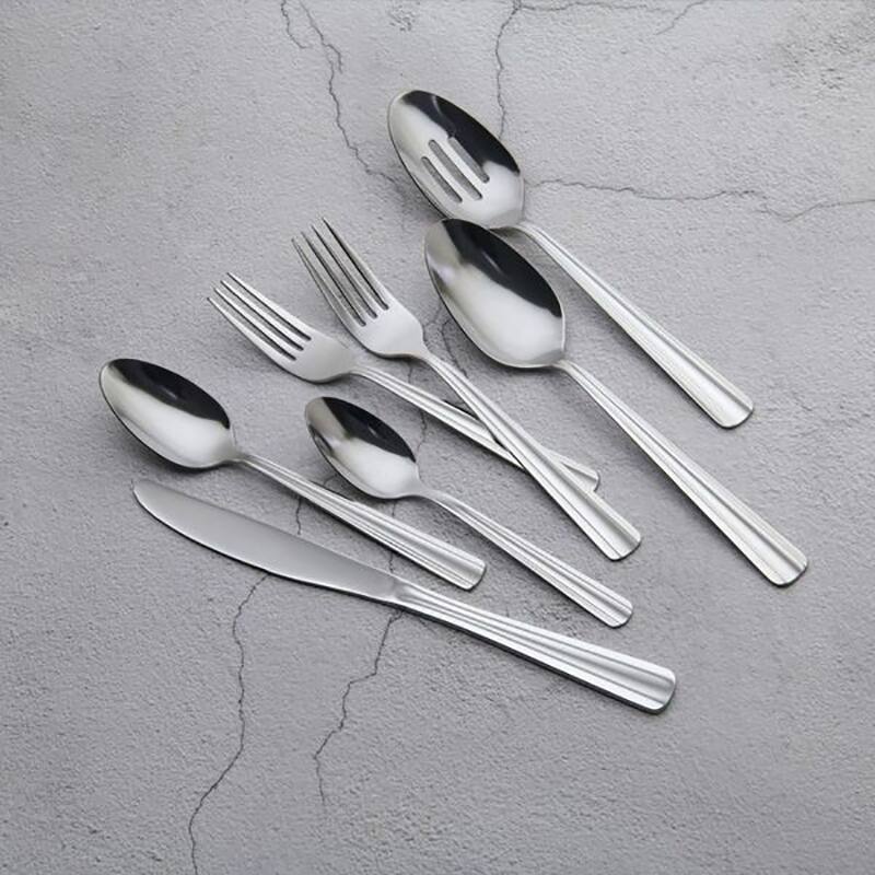 Ornative ALICJA Stainless Steel 42 Pieces Flatware Set with Buffet - 10.71" H x 14.37" W x 1.77" D