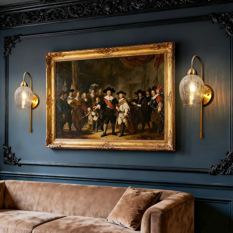 Modern Glam 1-Light Gold Wall Sconce Textured Glass Bathroom Vanity Light - W 5.1" x H 18.5"