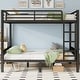 preview thumbnail 13 of 30, Metal Bunk Bed with Ladder and Metal Slats Support, Storage Underneath, Heavy Bunk Beds, Black Bed Frame, No Box Spring Needed