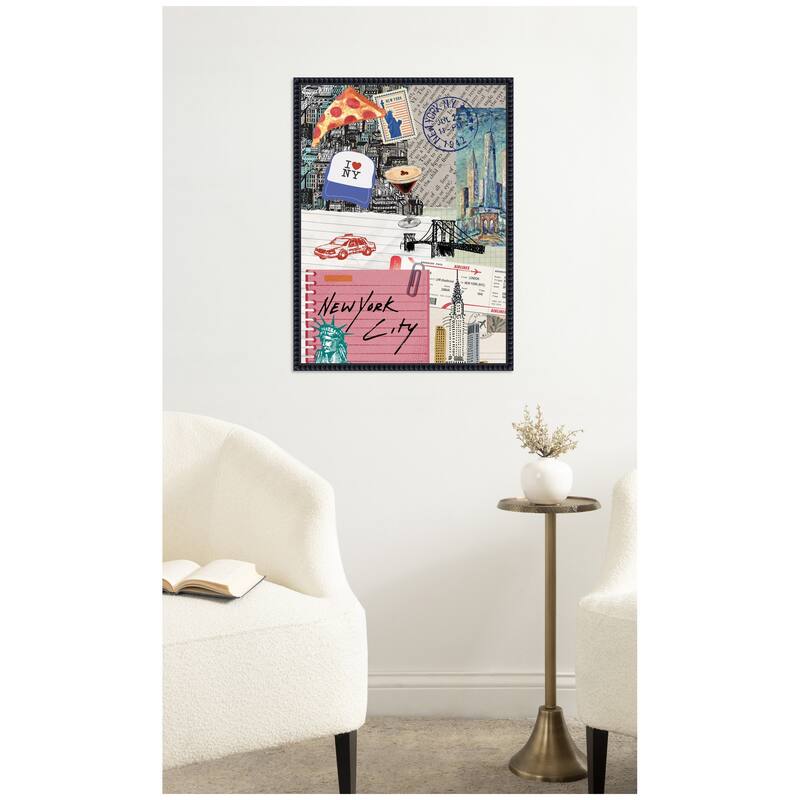 Kate and Laurel New York Collage by Megan Ryan Framed Canvas Wall Art Print