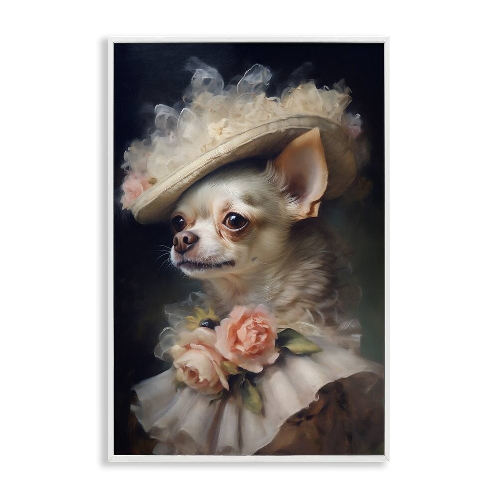 Stupell Classic Fashion Chihuahua Framed Giclee Art Design By Wumples