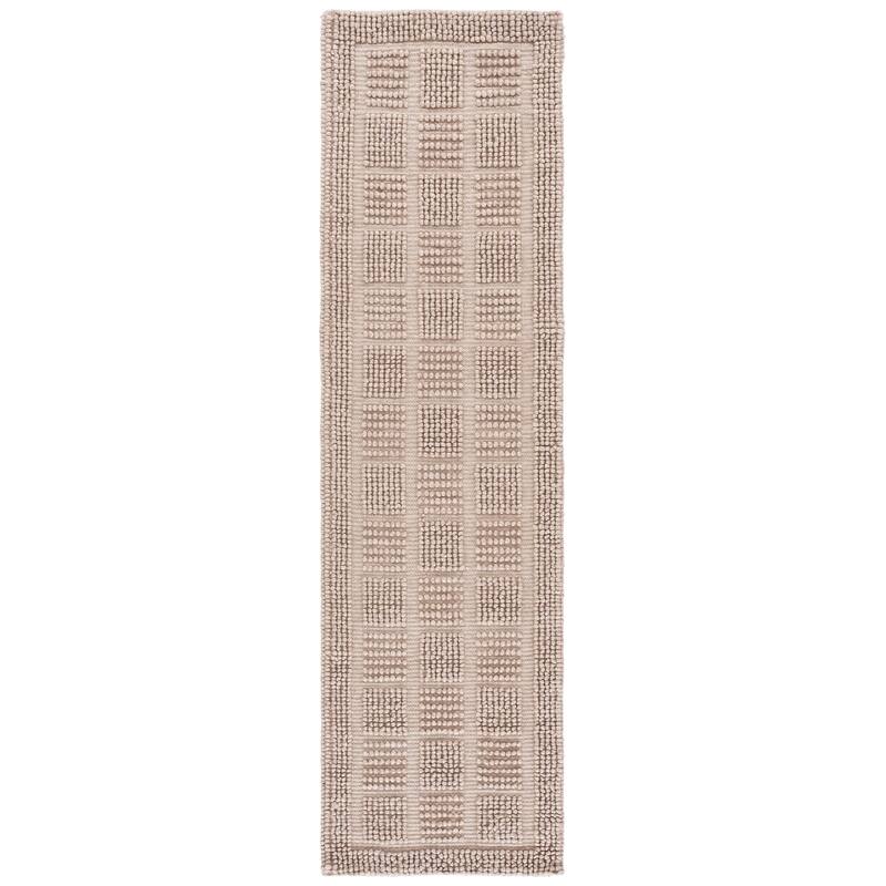 SAFAVIEH Handmade Natura Erjeta Raised Textured Wool Blend Rug - 2'3" x 8' Runner - Beige