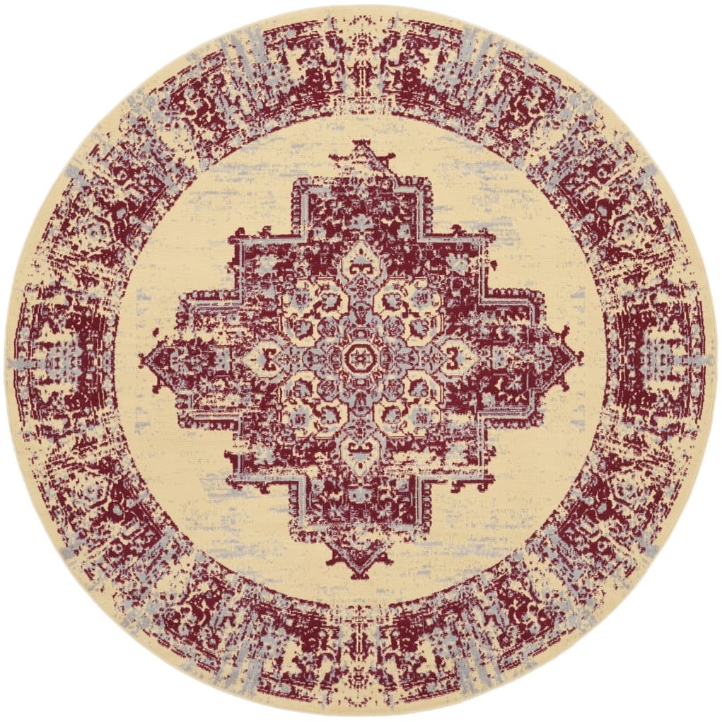 Rumi Power Loomed Geometric Area Rug By HomeRoots - 8' Round