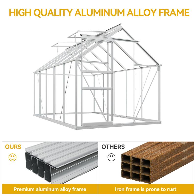Moasis 8'/10' X 10'/12' Walk-in Hobby Greenhouse