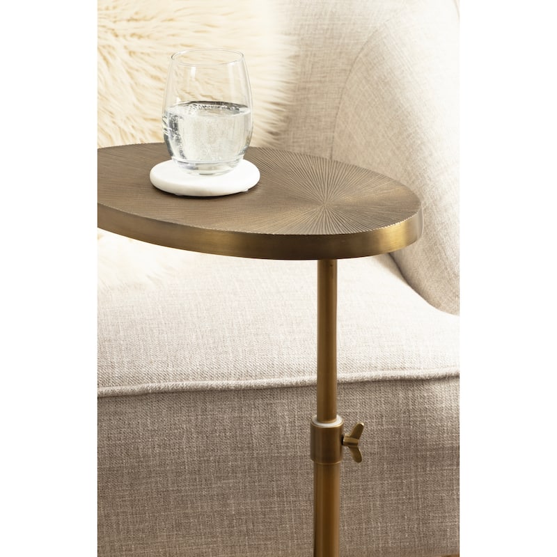 Kate and Laurel Engles Adjustable Oval Metal Table