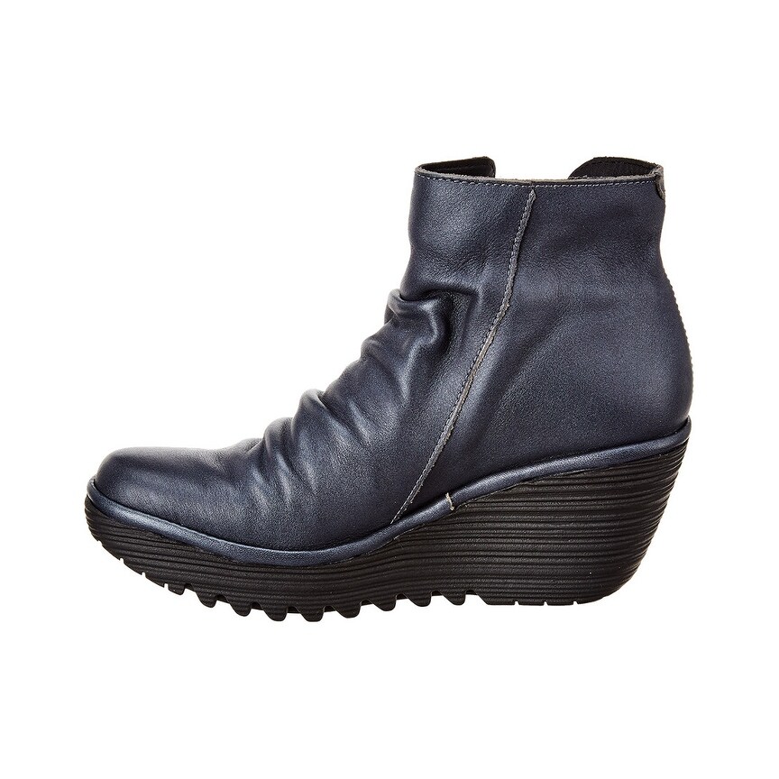 Fly London Yoxi Leather Wedge Bootie 
