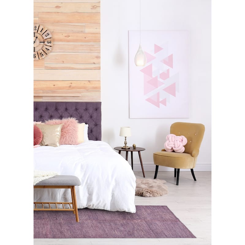 ECARPETGALLERY Hand-knotted Loreto Purple Silk Rug - 9'9 x 14'8