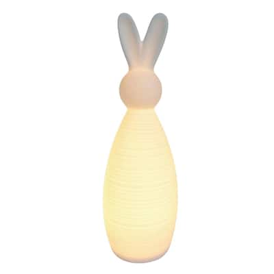Transpac Large Light Up Ceramic Rabbit Home Decorations Easter