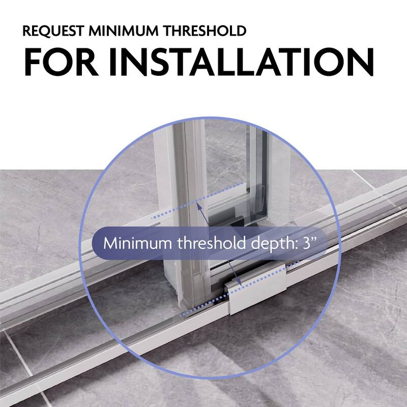 SP Series 68" - 72" W x 77" H Contemporary Frameless Double Sliding Shower Door with 3/8" Clear Tempered Glass